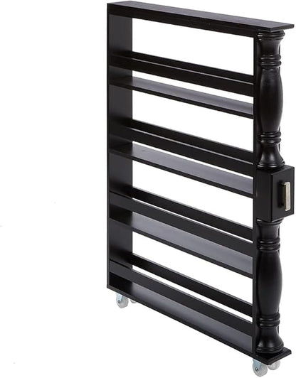 Slim Rolling Can and Spice Racks - Black