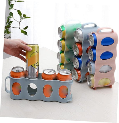 2pcs Hand Pull Type Beverage Can Organizer Section Plastic Storage Box for Refrigerator Beige Space-saving Design for Cans and Seasoning Jars and Smooth Finish