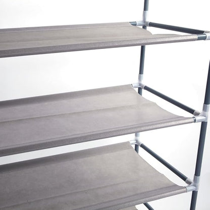 Savins Simple Assembly 10 Tiers Non-woven Fabric Shoe Rack Gray