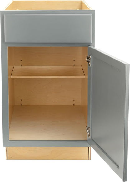 Quicklock RTA (Ready-to-Assemble) | Base Kitchen Cabinets - Shaker Style | Made in America (Magnetic Gray, 21" Wx34.5 Hx24 D Base)
