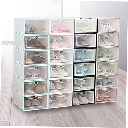 Outanaya 6pcs Door Shoe Organizer Thickened Plastic Storage Bins Shoe Boxes Storage Box Container Closet Organizers