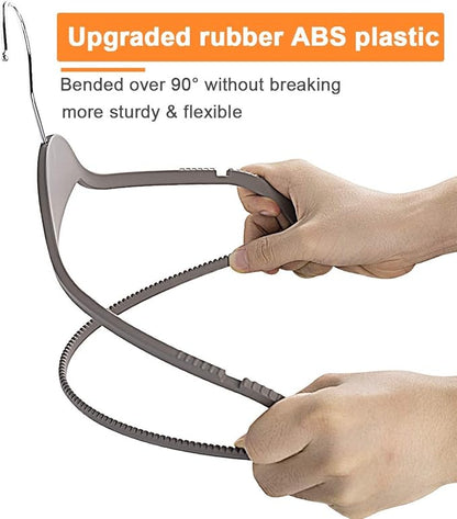 Plastic Clothes Hangers 20 Pack and Solid Wooden Hangers 20 Packs
