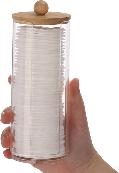 Tecbeauty Cotton Pads Holder Makeup Removers Bathroom Organizer Storage Cotton Rounds, Clear