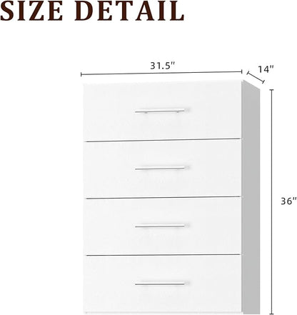 31.5" Wide 4 Drawer Tower Modular Closet System, Closet Storage Organizer with 4 Drawers, White