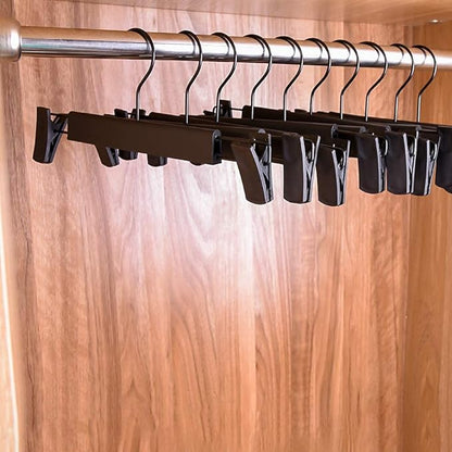 Skirt Hangers，Pants Hangers with Clips，360 ° Swivel Hooks Space Saving Hangers for Pants, Skirts, Clothes, Jeans (20Pack, Black)