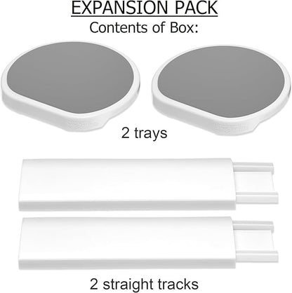 Light Gray - Expansion Pack - 2 Straight Tracks and 2 Trays. Does not Work Without the Lazy Susan Revolution Full Set (Sold Separately).