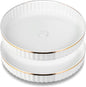 2 Pack 10" Fluted Lazy Susan Organizer, Turntable Spice Rack for Cabinet, Kitchen, Pantry Organizer and Storage, Fridge, Bathroom Vanity Countertop, Under Sink Organizing, Expandable Lazy Susan-White