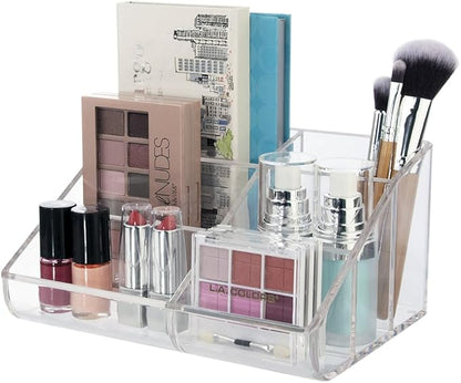 MEKBOK Makeup Organizer - Organize Cosmetics and Beauty Supplies - Acrylic Bathroom Organizers - Clear Plastic Storage Bins For Vanity