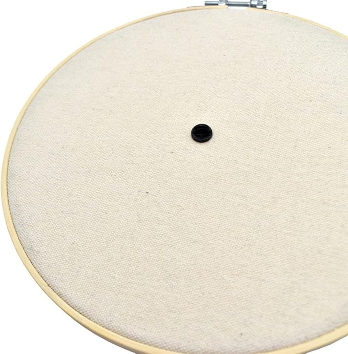 Round Badge Brooch Display Wall Hanging Pin Display Glitter Board Jewelry Storage Pin Collection Banner with Bamboo Hoop for Enamel Pins Buttons and Labels (Natural-Canvas)