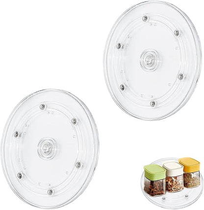 2PCS 6 inch Clear Small Lazy Susan Turntable Mini Lazy Susan Acrylic Ball Bearing Rotating Tray for Spice Rack Table Cake Kitchen Pantry