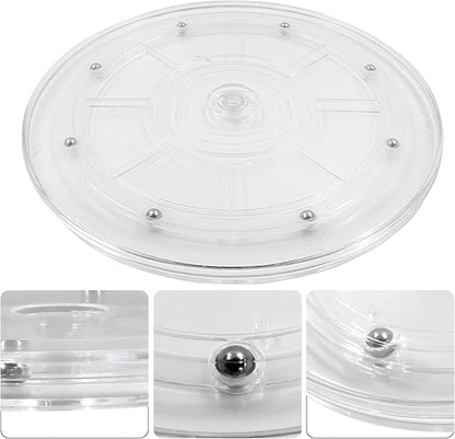 1 Pack 9 inch Lazy Susan Turntable - Acrylic Ball Bearing Rotating Tray for Cake, Spice Rack - Perfect for Kitchen Pantry with 360˚Rotation