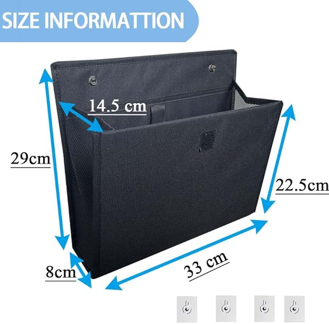 2 Pack RV Shoe Storage with Adhesive hook,Over the Door Shoe Rack,Heavy Duty Oxford Fabric Wall Hanging Organizer with Large Deep Pocket,Narrow Space Saving Closet Organizers (Black, 1-Grid)