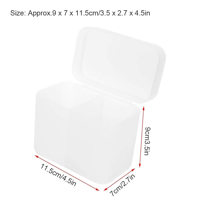 2-Grid Nail Storage Box, Transparent Cosmetic Organizer for Nail Polish, Remover Pads, Cotton & Crafts, Multi-Purpose Storage Container for Tools and Accessories
