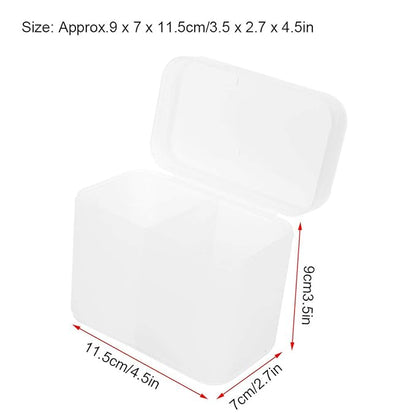 2-Grid Nail Storage Box, Transparent Cosmetic Organizer for Nail Polish, Remover Pads, Cotton & Crafts, Multi-Purpose Storage Container for Tools and Accessories