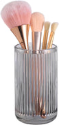 DASITON Makeup Brush Holder Organizer, Crystal Glass Makeup Brushes Storage Holder, Vintage Make Up Brush Cup for Vanity, Pen Pencil Holder for Desk, Toothbrush Holders for Bathroom (Grey L)