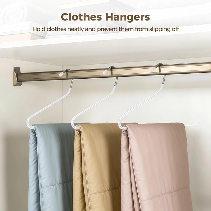 35 Pcs Pants Hangers Non Slip, Space Saving Open Ended Metal Pant Hangers, Jean Hangers for Men and Women, Closet Storage Organizer for Clothes Leggings Slacks Trouser Ties, White