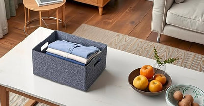 Self-supporting collapsible felt storage basket in darkgrey for storaging and sorting of clothes, toys and office files