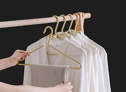 Premium Matte Gold Aluminum Coat Hangers 6 Piece Set, 16.5” Extra Smooth & Durable Metal Shirt Dress Hanger,Aluminum Alloy Hanger,Clothing Support,Clothing Hang