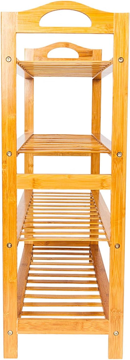 4 Tier Bamboo Shoe Rack Free Standing Stackable Shelf Organizer Entryway Unit Storage Modern Wood Home Furniture (Ship from USA)
