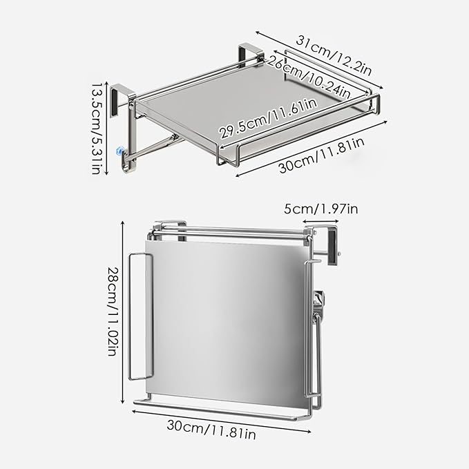 Cabinet Door Organizer – Foldable Storage Hanger with Stainless Steel Frame | Compact Adjustable Organizer Space Saving Design for Cabinet Door Home Kitchen Bathroom Shelving