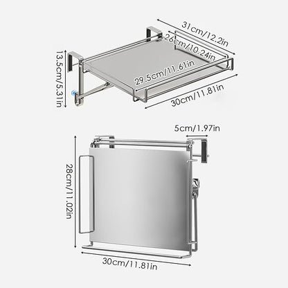 Cabinet Door Organizer – Foldable Storage Hanger with Stainless Steel Frame | Compact Adjustable Organizer Space Saving Design for Cabinet Door Home Kitchen Bathroom Shelving