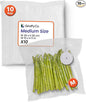 Reusable Vacuum Sealer Bags for Food – 10 Medium Vacuum Bags (26x28cm/10x11in), BPA-Free, Leak-Proof, Odor-Resistant – Compatible with Vacuum Sealers