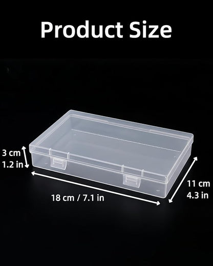 4 Pack Clear Plastic Storage Boxes with Lids, Organizer Containers 7.1x4.3x1.2 Inches for Small Parts, Crafts, Jewelry, Office Supplies