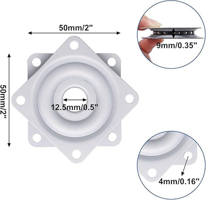 3pcs 2" Lazy Susan for Table Top, Strong Metal Lazy Susan Turntable Steel Ball Bearing Rotating Tray Hardware for Table Cabinet Low Profile (Silver)