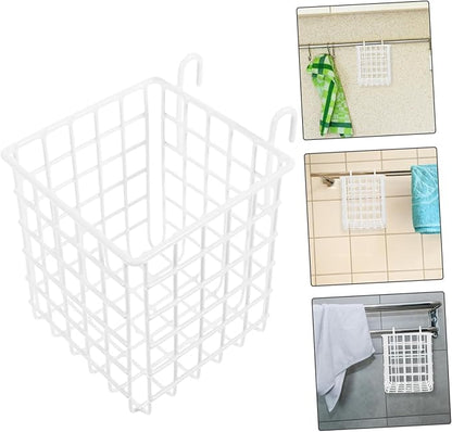 Mobestech 2pcs Over Door Iron Wire Basket Sturdy Hanging Organizer for Kitchen Bathroom and Bedroom Storage Rack with Hooks Easy Installation Space Saving