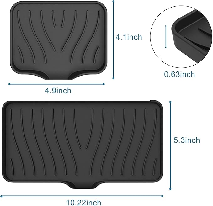 3 Pack Soap Dish Kitchen Soap Tray, Non-Slip Self Draining Soap Holder (Keep The Bar Soap Dry),Bar Soap Holder Soap Tray for Kitchen Bathroom