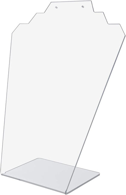 Marketing Holders 4 Pack Jewelry Display Stand 8.5" x 11" Clear Acrylic Slant Back Holds Necklaces Bracelets and One Set of Earrings Use by Accessory Outlets Retail Shops Fashion Boutiques