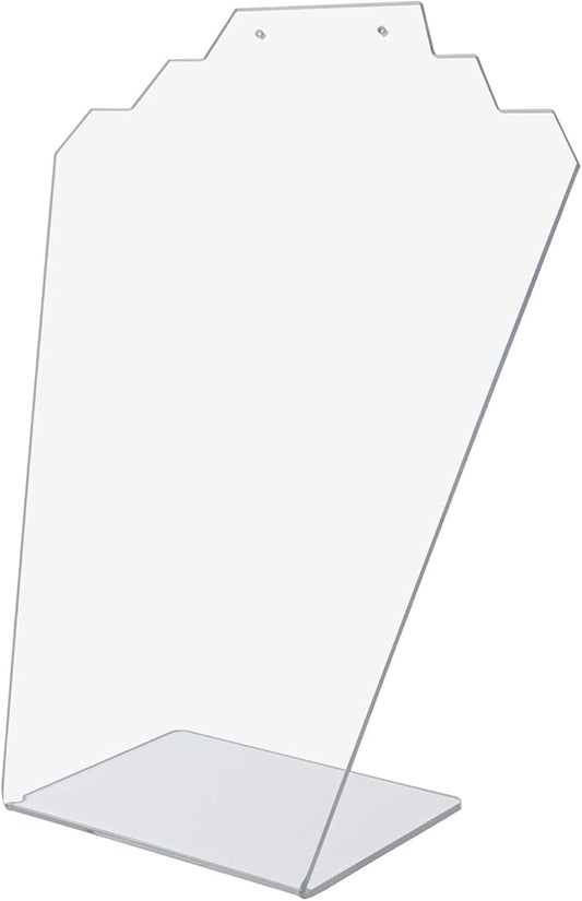 Marketing Holders 4 Pack Jewelry Display Stand 8.5" x 11" Clear Acrylic Slant Back Holds Necklaces Bracelets and One Set of Earrings Use by Accessory Outlets Retail Shops Fashion Boutiques