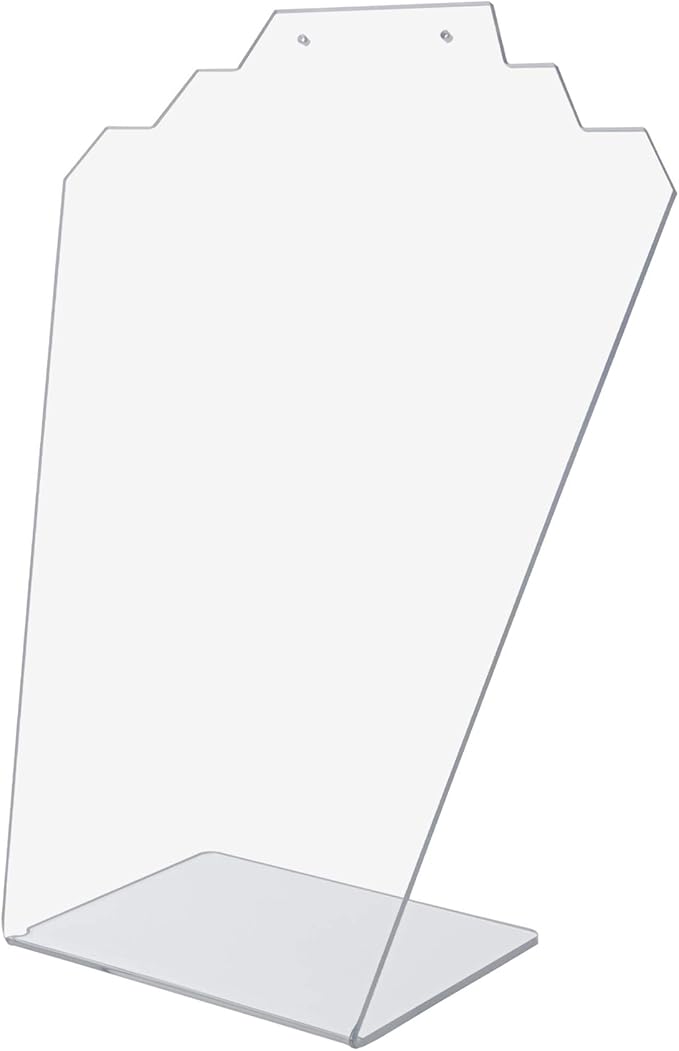 Marketing Holders 12 Pack Jewelry Display Counter Stand 8.5" x 11" Clear Acrylic Slant Back Holds Necklaces Bracelets and One Set of Earrings Craft Shows Markets Department Stores Bridal Shops