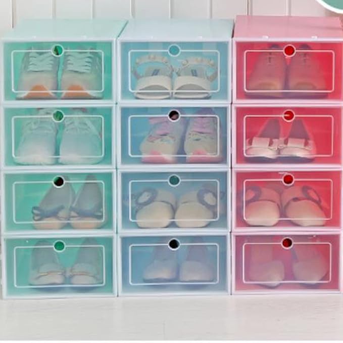 Alipis 6pcs Plastic Shoe Containers Stackable Shoes Storage Bin Tidy Storage for