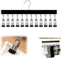 Kruggo Closet Organizer with 10 Clips, 2026 Upgraded 360° Swivel Multi-Hook Wardrobe Organizer, Space Saving Hanging Legging Hangers for Closet (1, Black-12 clicks)