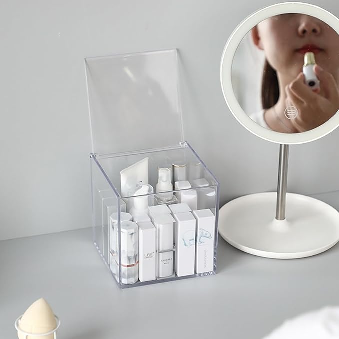 Coffee Pod Holder with Lid, 5 x 5 inch Acrylic Storage Box for Nespresso VertuoLine Capsule K Cup Kcup Holder Coffee Pod Tea Bag Candy Storage Organizer Container