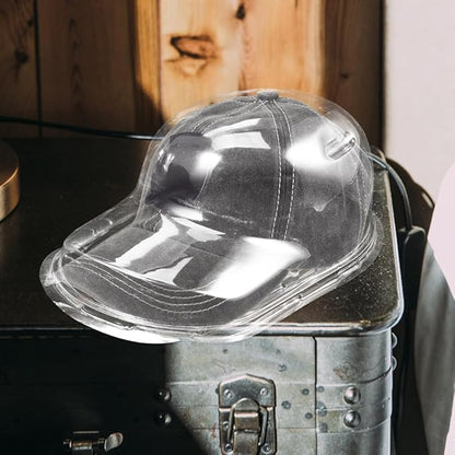 BESPORTBLE Baseball Hat Display Case 2 Sets Plastic Clear Baseball Cap Hat Display Case Protector Baseball Hat Holder Packaging Hat Boxes for Collectibles Travel