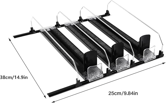 Drink Organizer for Fridge, 14.96 X 9.84in Width Adjustable Self Pushing Soda Can Dispenser for Household Refrigerator, Life Supermarket (3Pcs)