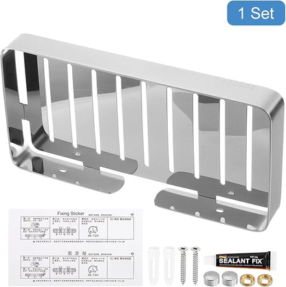 uxcell Soap Dish Holder, 304 Stainless Steel Soap Bar, Wall Mounted Soap Tray with Installation Kits, Soap Saver for Shower Wall Kitchen Counter (Silver)