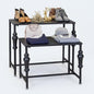 Industrial Retail Display Tables, Standing Clothing Shoes Display Rack, Set of 2 Boutique Display Riser, Retro Unit Storage Shelves, Garment/Handbag Display Stand