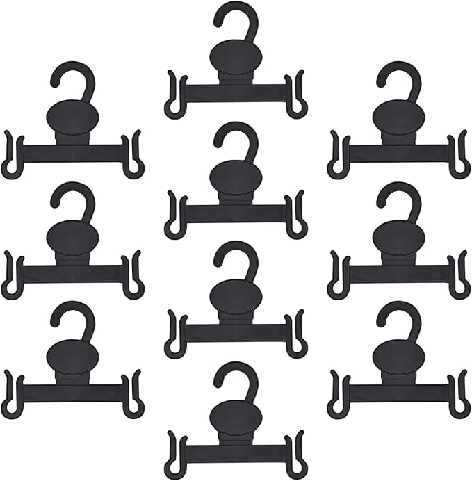 Shoe Hanging Hooks - Space-Saving Hanging Storage for Shoes, Sandals, Sneakers - Plastic Holder Organizer Hanger,Balck,50-Pack, Black
