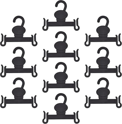 Shoe Hanging Hooks - Space-Saving Hanging Storage for Shoes, Sandals, Sneakers - Plastic Holder Organizer Hanger,Balck,50-Pack, Black
