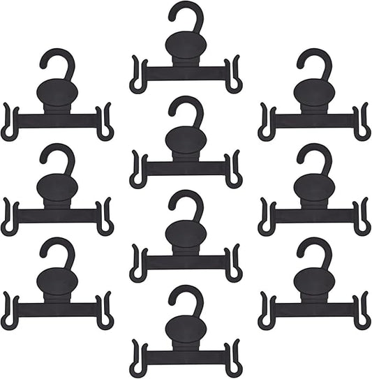 Shoe Hanging Hooks - Space-Saving Hanging Storage for Shoes, Sandals, Sneakers - Plastic Holder Organizer Hanger,Balck,50-Pack, Black