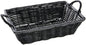 HUBERT Basket with Handles Black Wicker -8" L x 11" W x 3" H