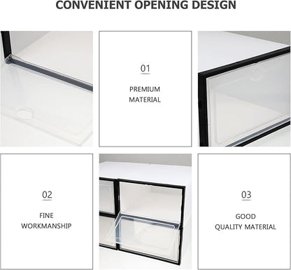4pcs Thickened Plastic Shoe Storage Cases and Household Organizers for Home and Closet Use