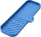 MicoYang Silicone Bathroom Soap Dishes with Drain Spout-Bathroom and Kitchen Sink Organizer,Sponge Holder,Dish Soap Tray,Perfect for Dispenser,Scrubber,Bottle,Cup on Sink or Counter-Lichen Blue 12"×4"