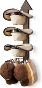 Cowboy Hat Holder Rustic Wood Arrow Design Hat Organizer 4 Pieces Cowboy Hat Rack Western Decor Hat Storage Hanger for Display and Organization Walnut