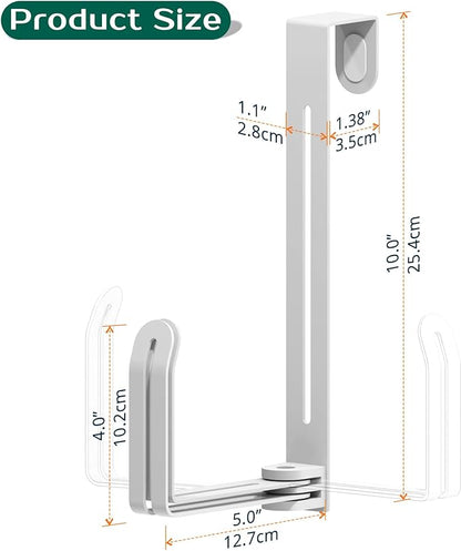 Over The Door Hat Organizer - Premium 2-in-1 Expandable Hat Hanger with Rotating Hooks for Baseball Caps - Heavy Duty Hat Rack for Closet Bedroom Travel, Space Saving, No Drilling - White