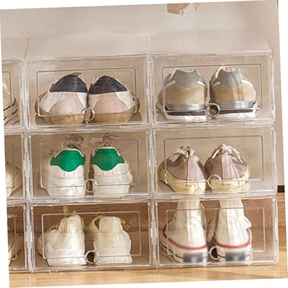 ABOOFAN 4pcs Stackable Shoe Storage Box Organizer Lids Shoe Boxes Lids for Storage Organizing