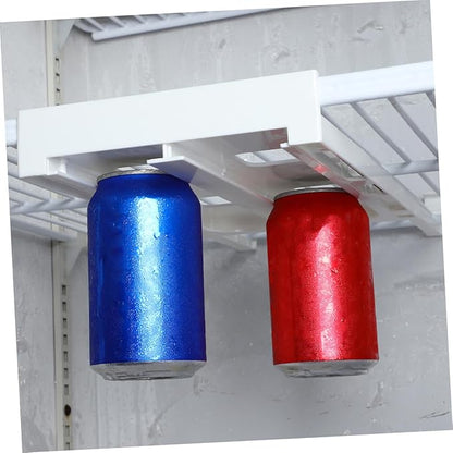 ARTIBETTER 2pcs Double Row Drink Organizer for Fridge Space Saving Hanging Can Dispenser for Diameter Cans Hips Material Easy Access Beverage Holder